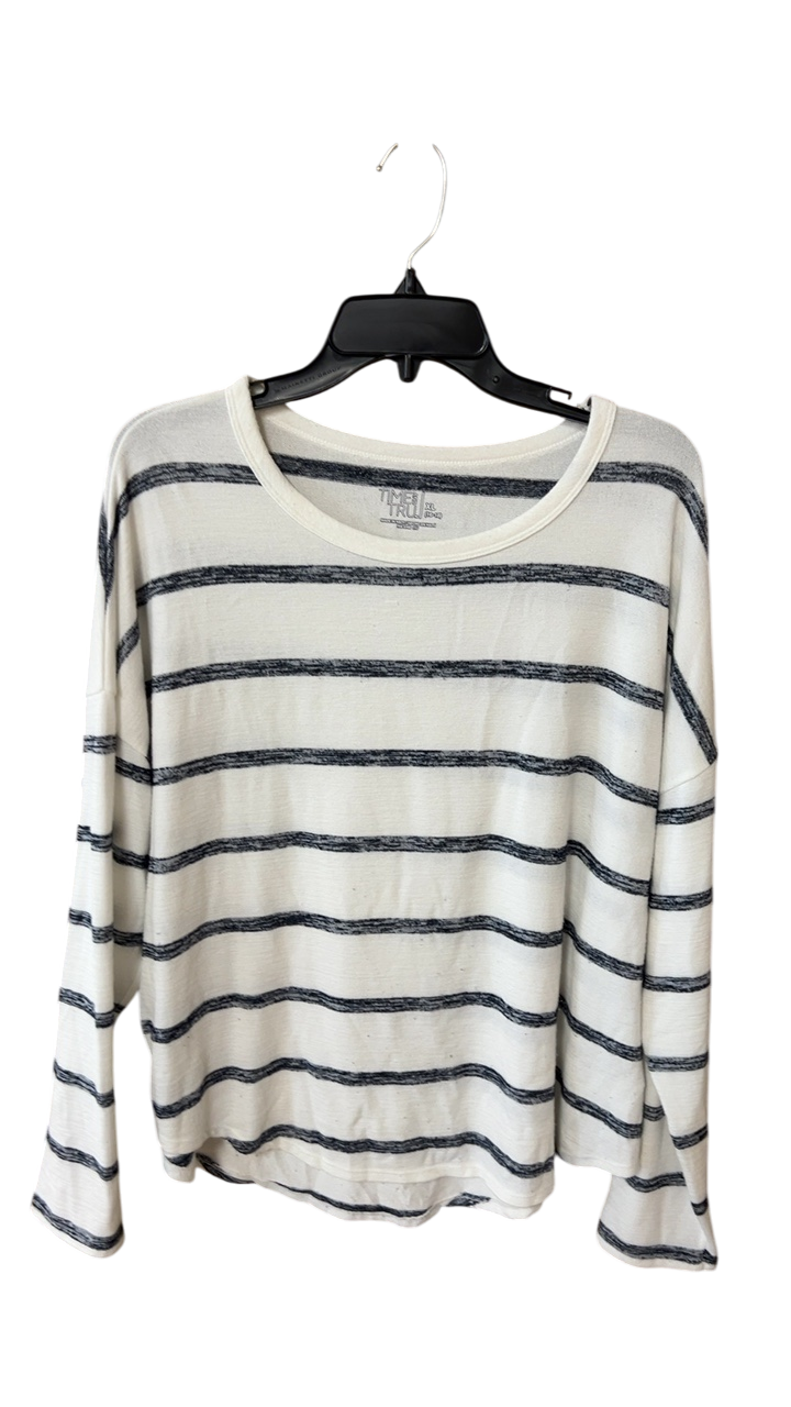 Time & Tru Sweater XL Cream with black stripes
