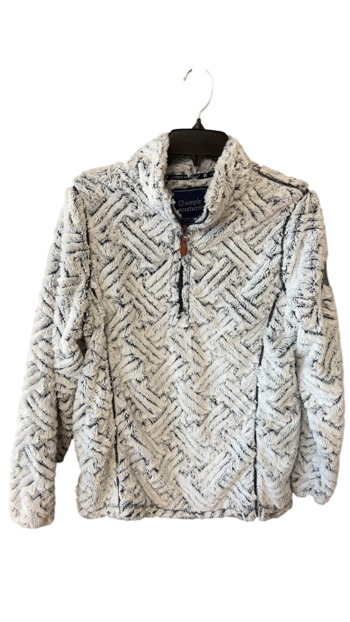 Simply Southern Sweatshirt Large Grey and White