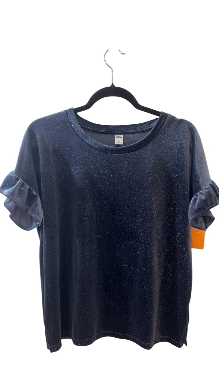 Old Navy T-Shirt Medium Navy blue with Sparkles