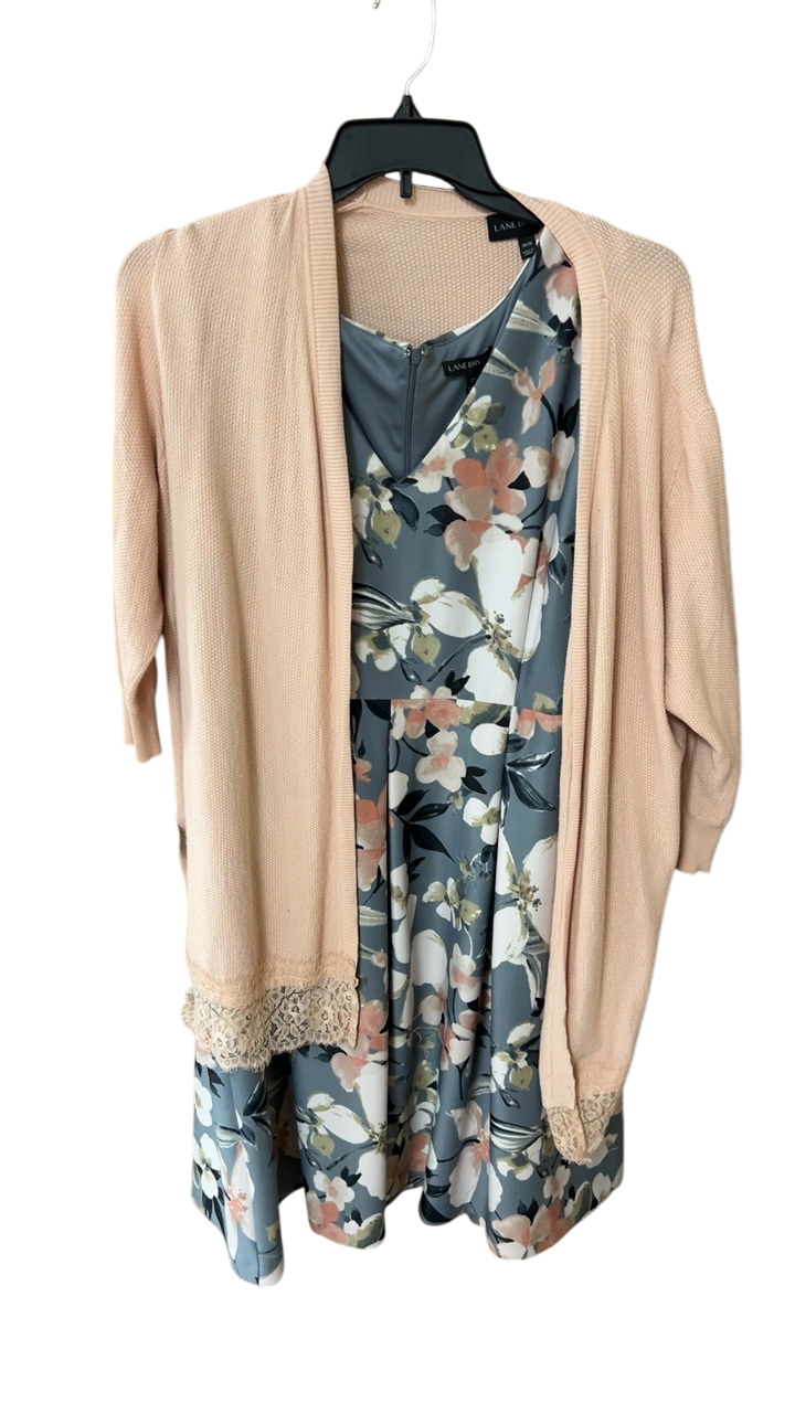 LANE BRYANT Dress and Cardigan 2XL Multicolor