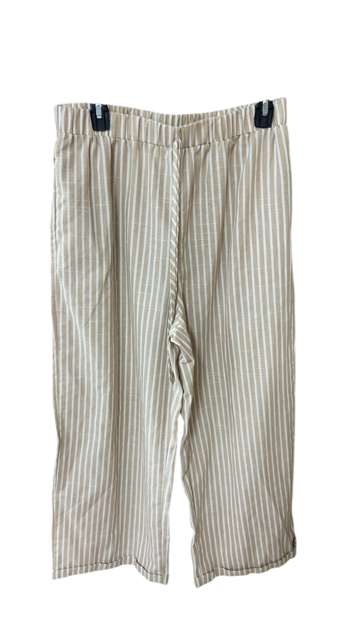 SHEIN Pants XL Beige and white striped