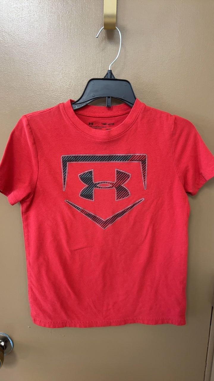 YOUTH Under Armour T-Shirt Small 6/7 Red