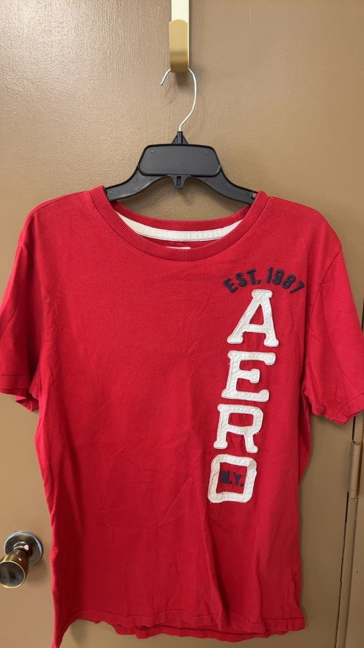 MENS Aéropostale T-Shirt Large Red