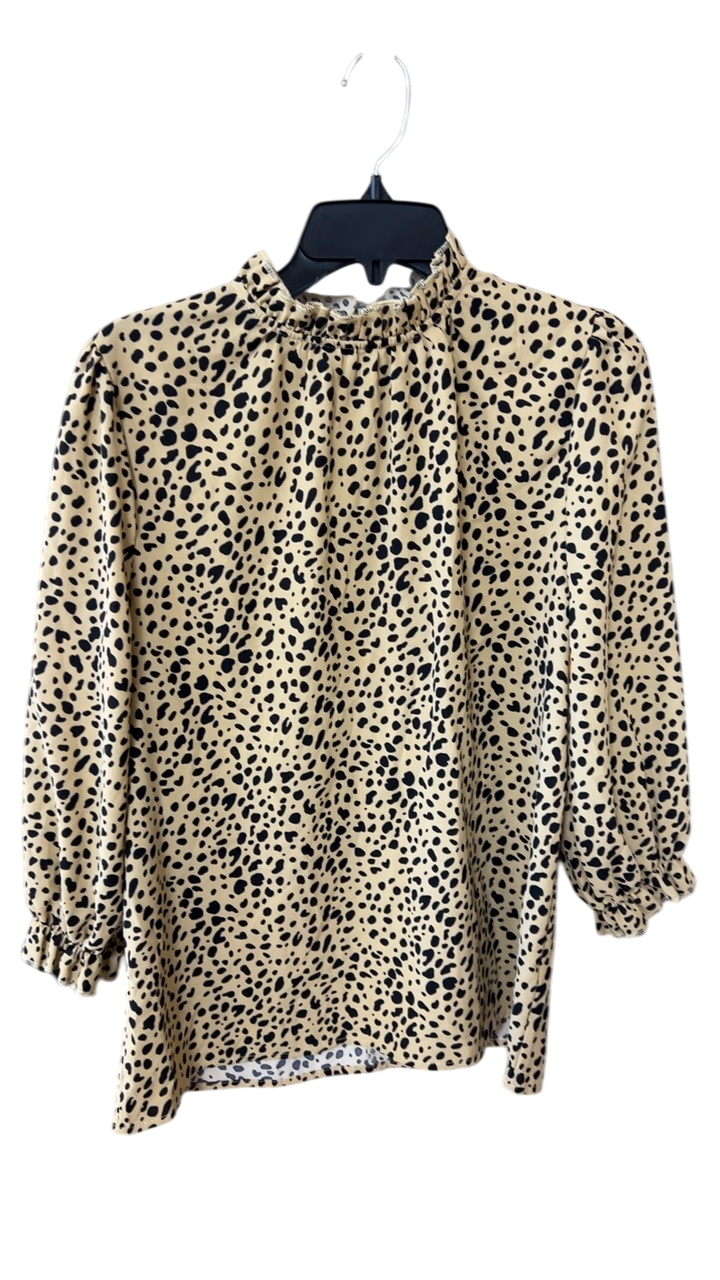 Blouse Medium Beige with black spots