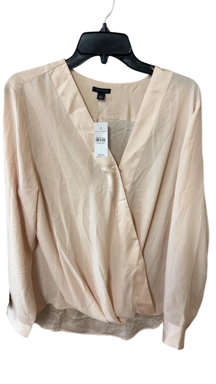 Ann Taylor Blouse Large Beige