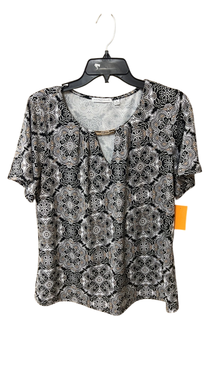 NOTATIONS Blouse XL Black and white
