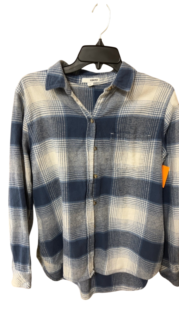 Sonoma Shirt Medium Blue and White