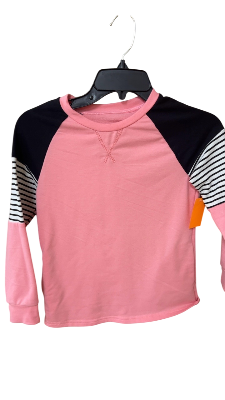 Unknown Sweatshirt YOUTH 8/9 Pink with black and white accents