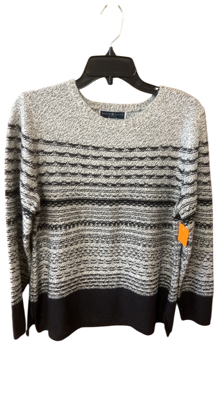 Karen Scott Sweater Large Black and white