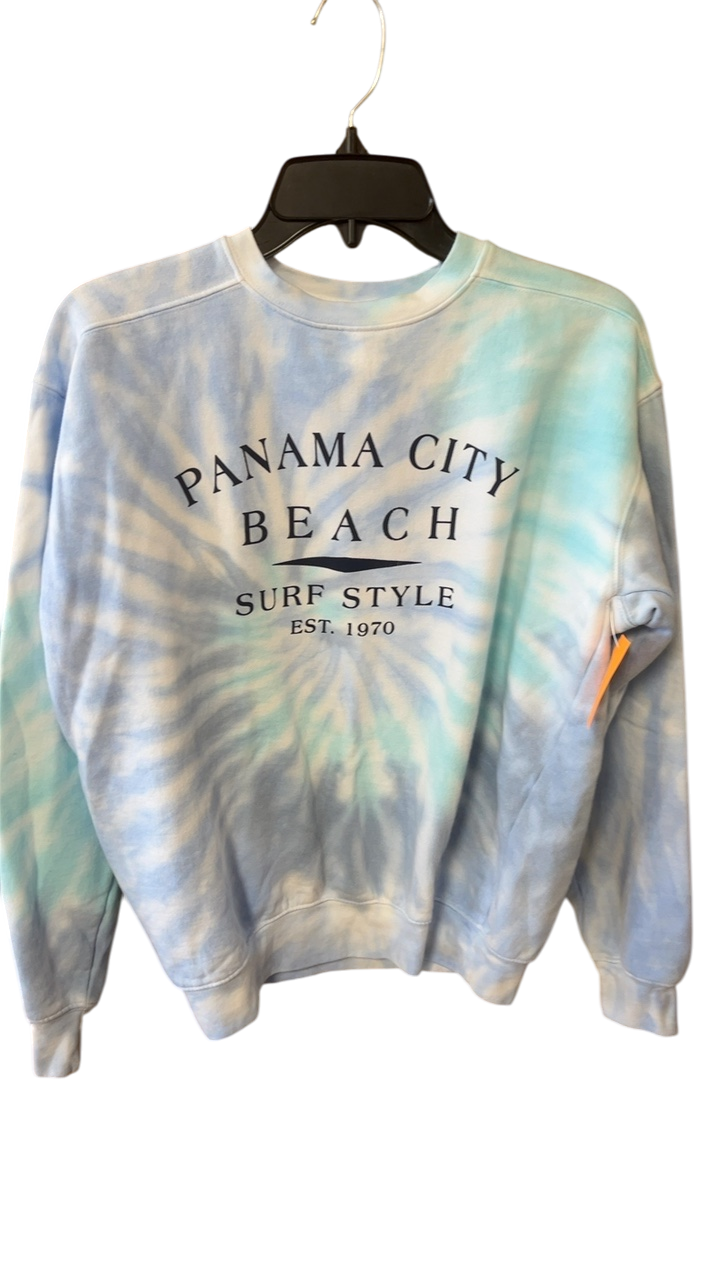 Sweater Small Light blue with white tie-dye pattern