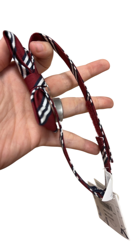 Unbranded Bow Tie YOUTH Burgundy with black, white, and navy stripes