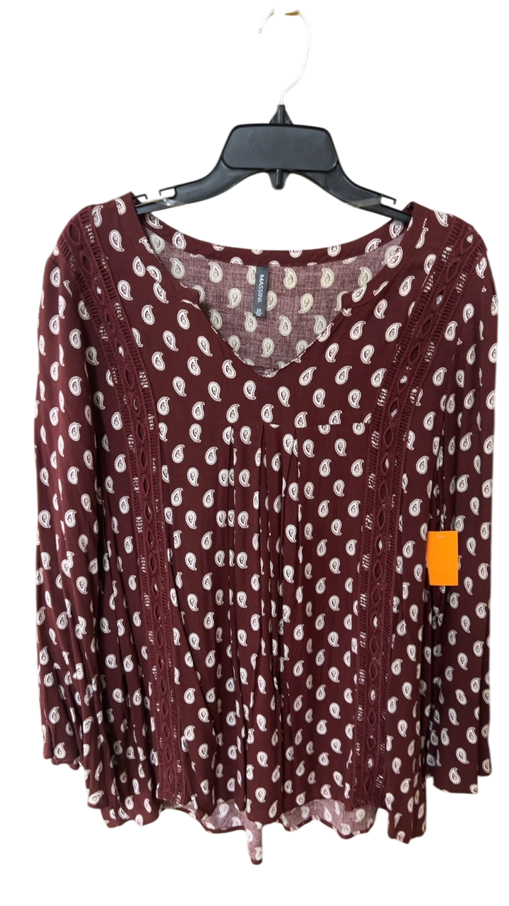 MASSANI Blouse 1X Burgundy