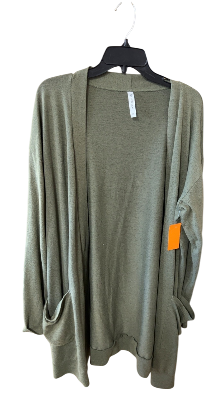 Boutique Cardigan 3X Olive Green