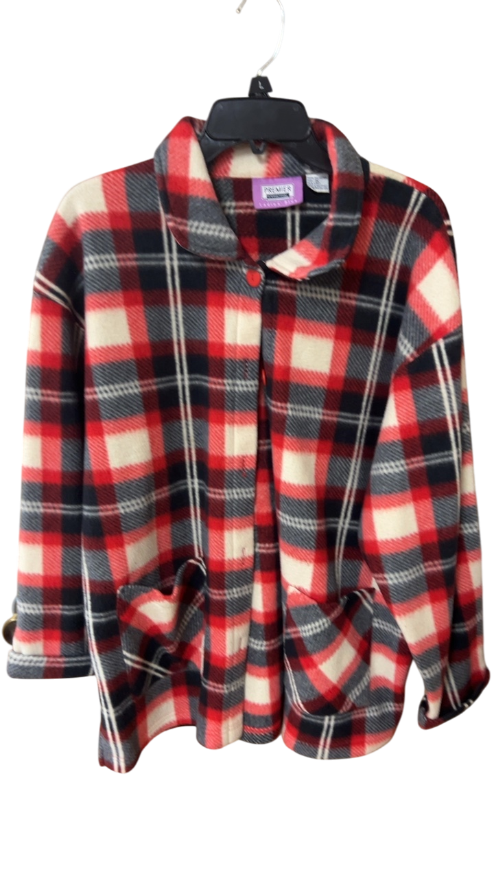 Unbranded Shirt 1X Red, black, white, gray