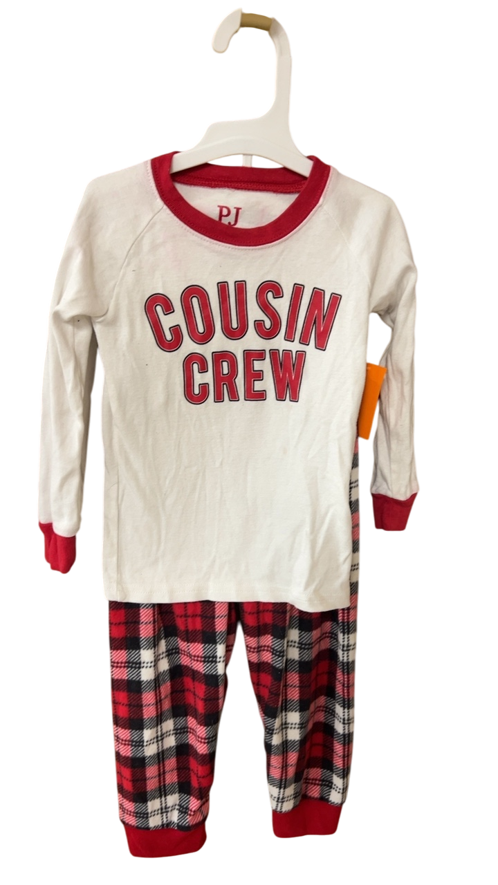 Pajama Set YOUTH 3t White, Red, Black, and Cream