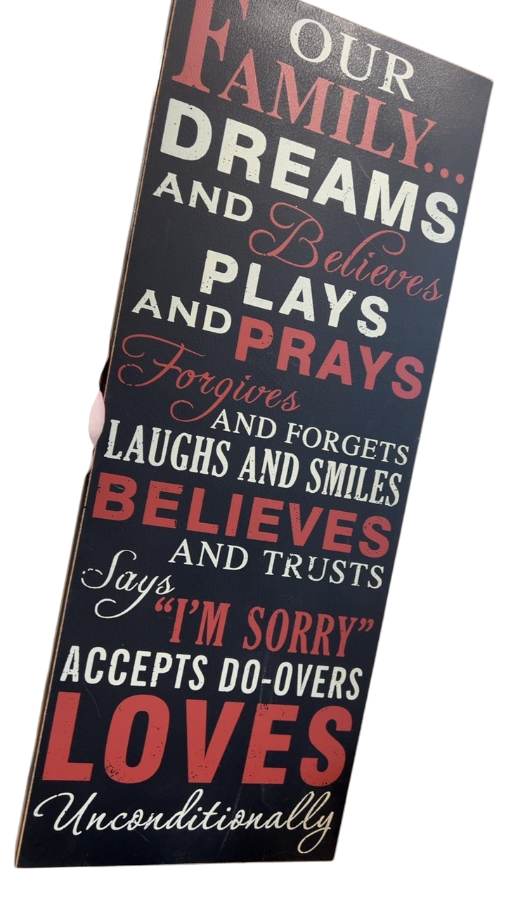 Our Family Decorative Sign Multicolor