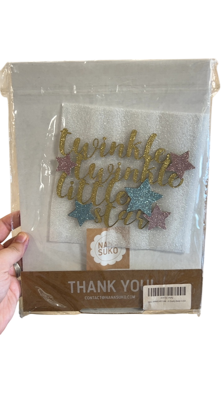 Cake Topper Gold, Pink, Blue