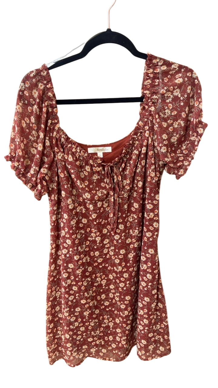 Rewind Dress Large Rusty Red