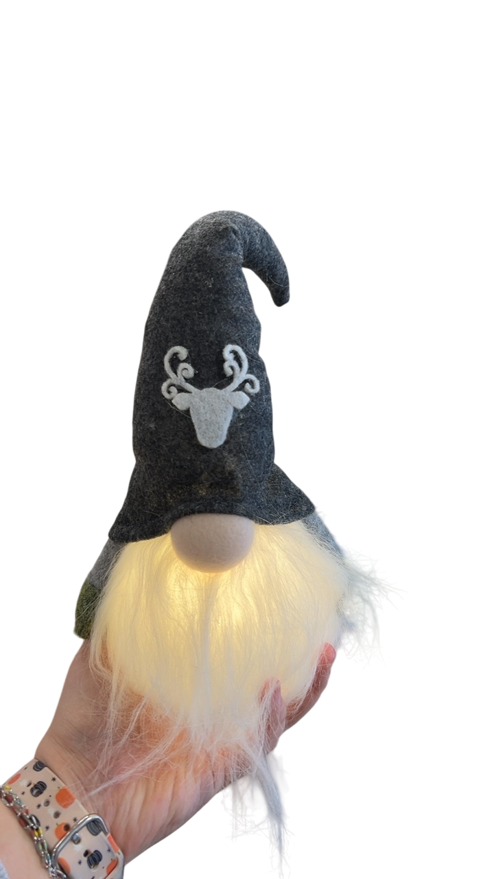 Decorative Gnome Gray, White, Yellow, Green