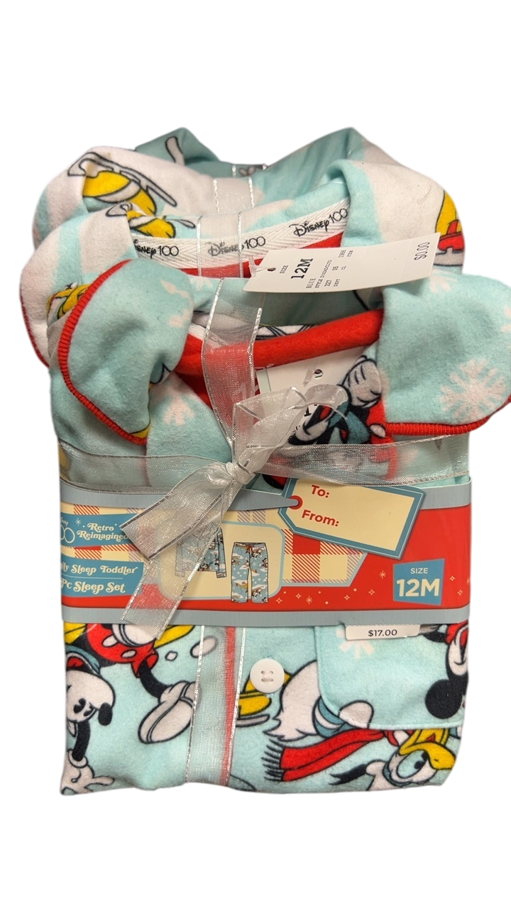 Disney Pajama Set 12m Light blue with multicolored Disney characters