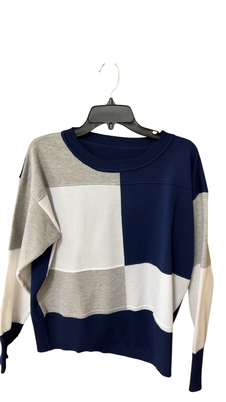 Sweater Large Multi-color (Gray, White, Navy Blue)