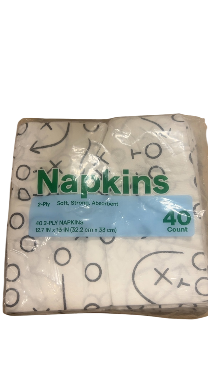 Napkins Multicolor (White with black print)
