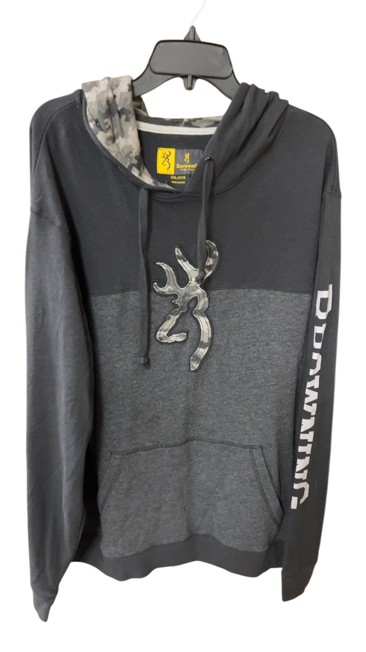 Brownings Hoodie Mens 2XL Black and Gray