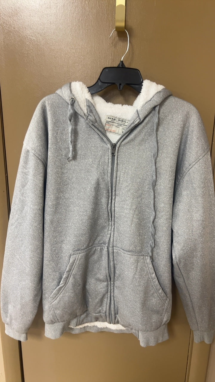 Hoodie Fleece Large Gray