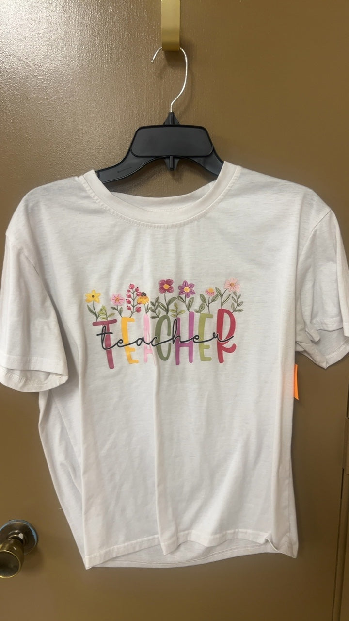 Teacher T-Shirt Medium White