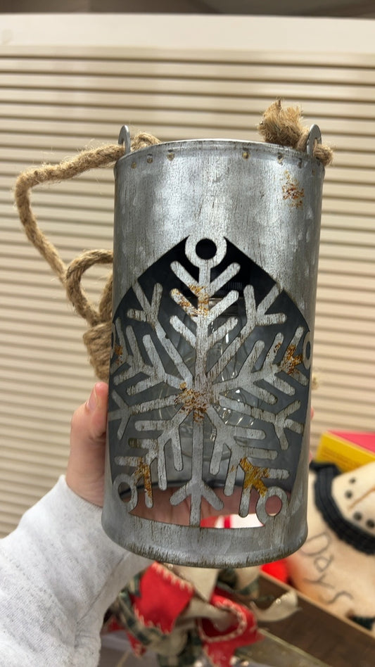 Snowflake Decorative Lantern Silver