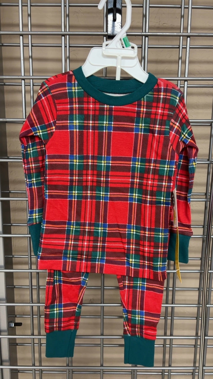 Pajama Set YOUTH 2t Red, Green, Yellow