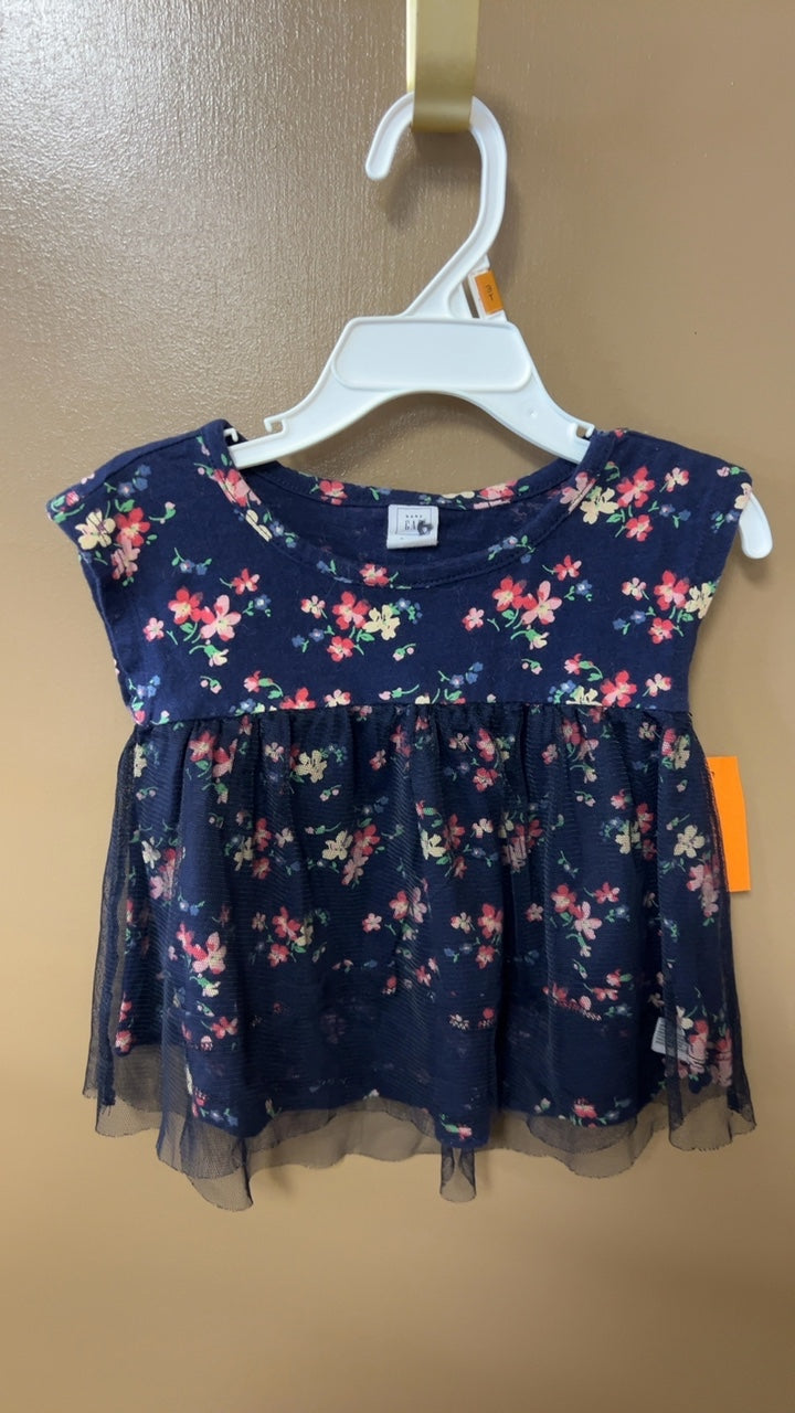 GAP Dress YOUTH 2 Navy blue with floral pattern