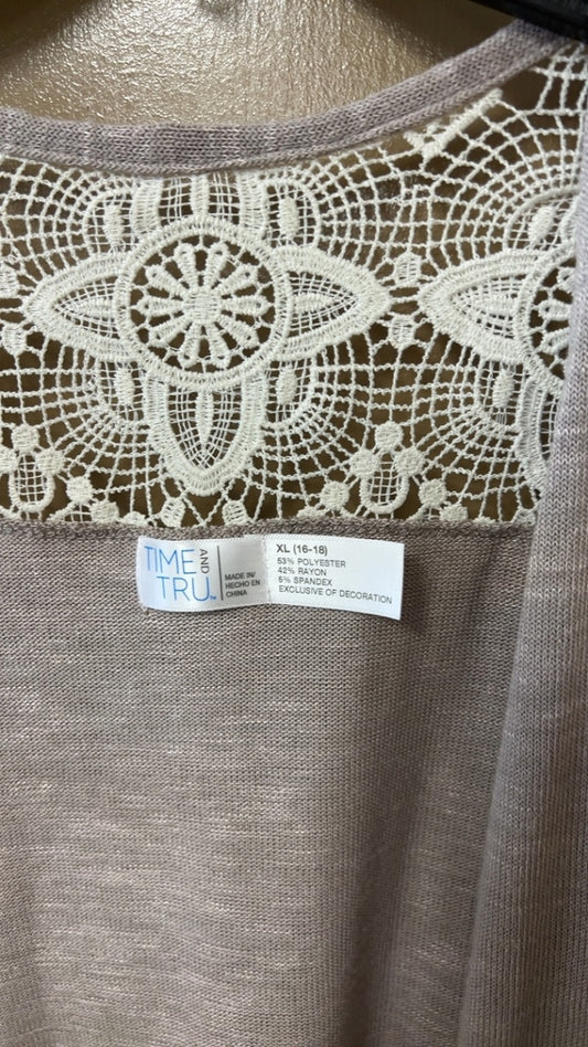 Time and Tru Cardigan XL Beige