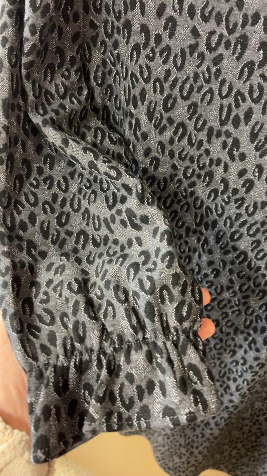 Loft Dress Large Gray and black