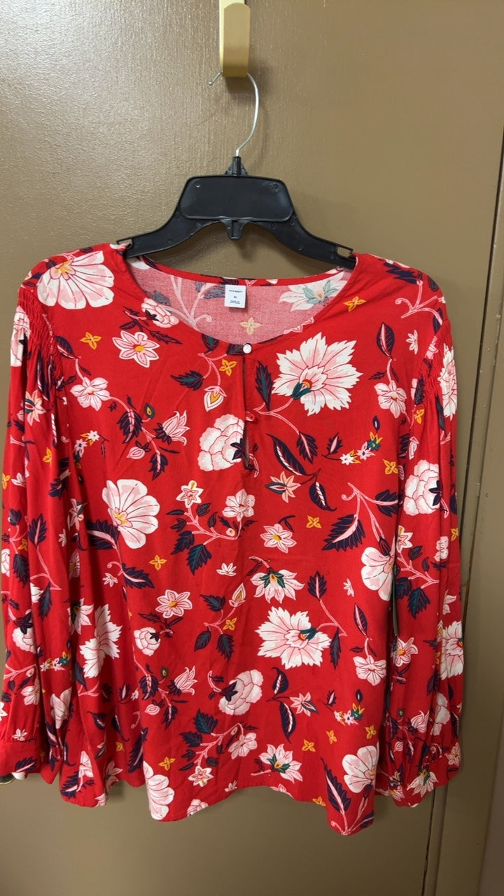 Blouse XL floral red