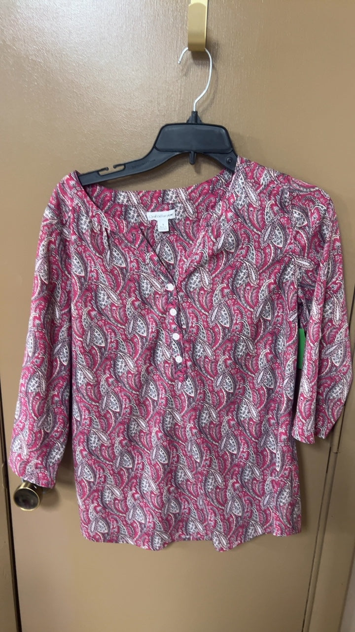 Pink floral Blouse Small