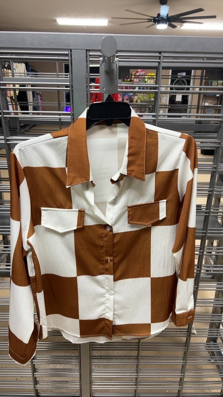 Brown Checked Shirt XXL
