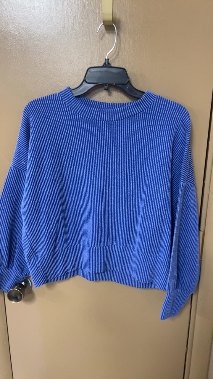 Blue Corded Sweater Small