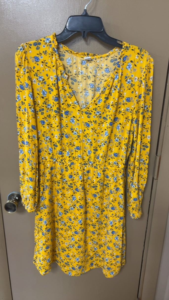 Yellow Floral Dress Medium