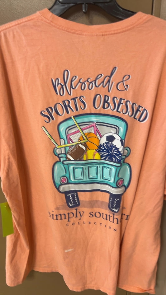 Simply Southern T-Shirt XXL Peach