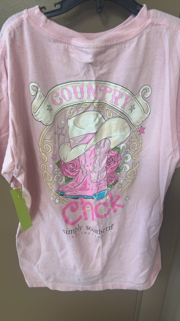simply southern T-Shirt YOUTH Large Pink