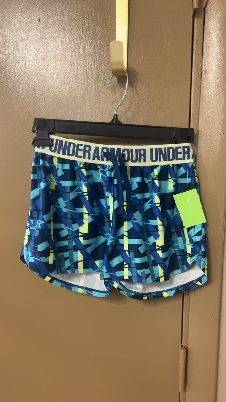 Under Armour Shorts YOUTH Large Multicolor (blue, yellow, black, and white)