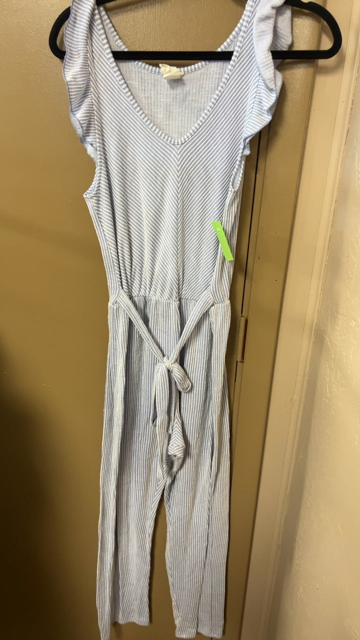 Jumpsuit Medium Light Blue and White