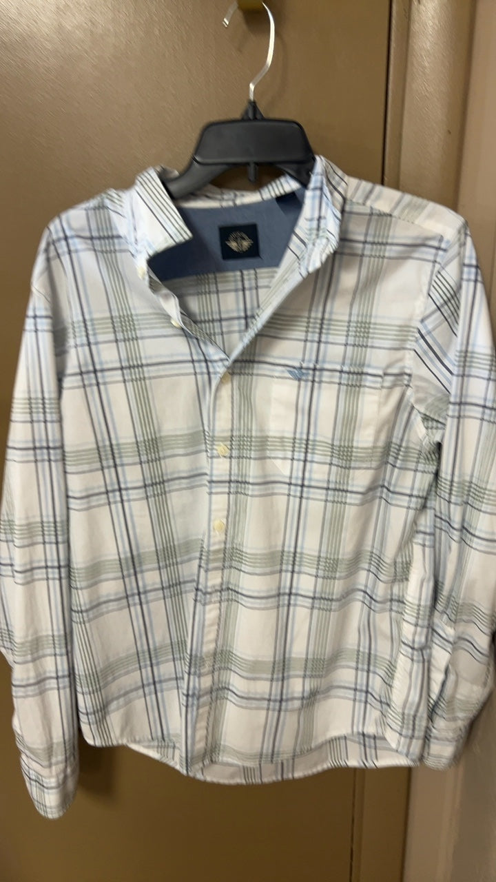 Shirt MENS MEDIUM blue plaid pattern