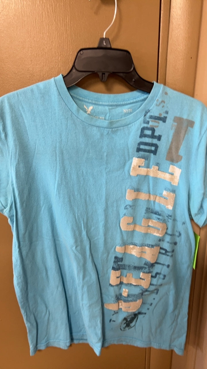 American Eagle T-Shirt MENS MEDIUM Light Blue