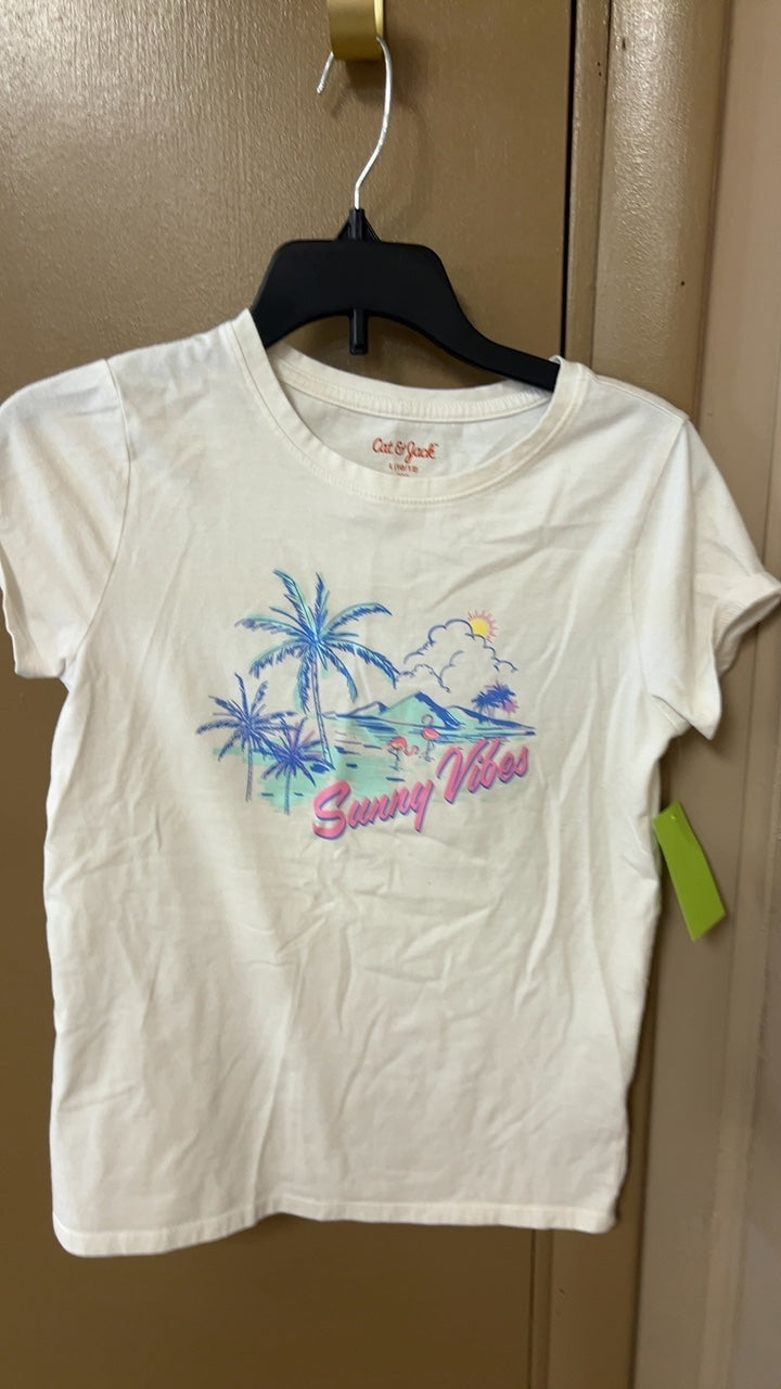 Cat & Jack T-Shirt Youth 10/12 White