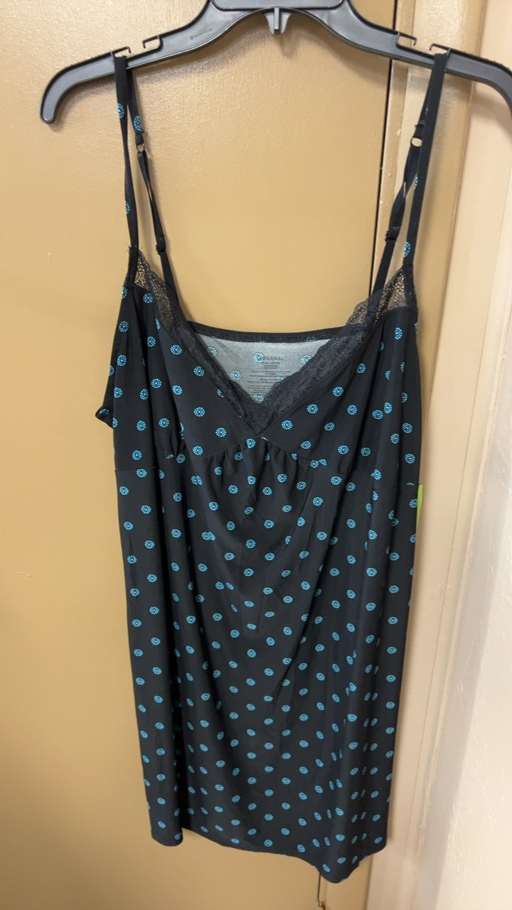 Pajama Set 2X Black with Blue dots