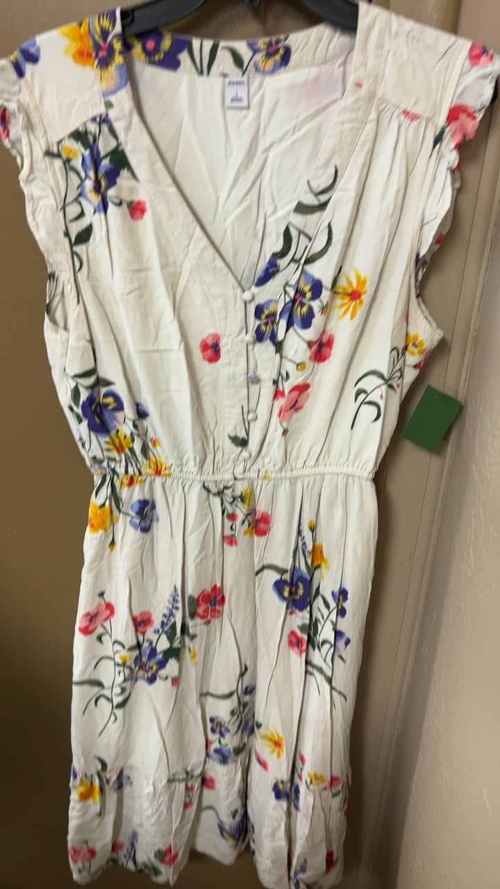 Dress Large Cream with multicolor floral pattern
