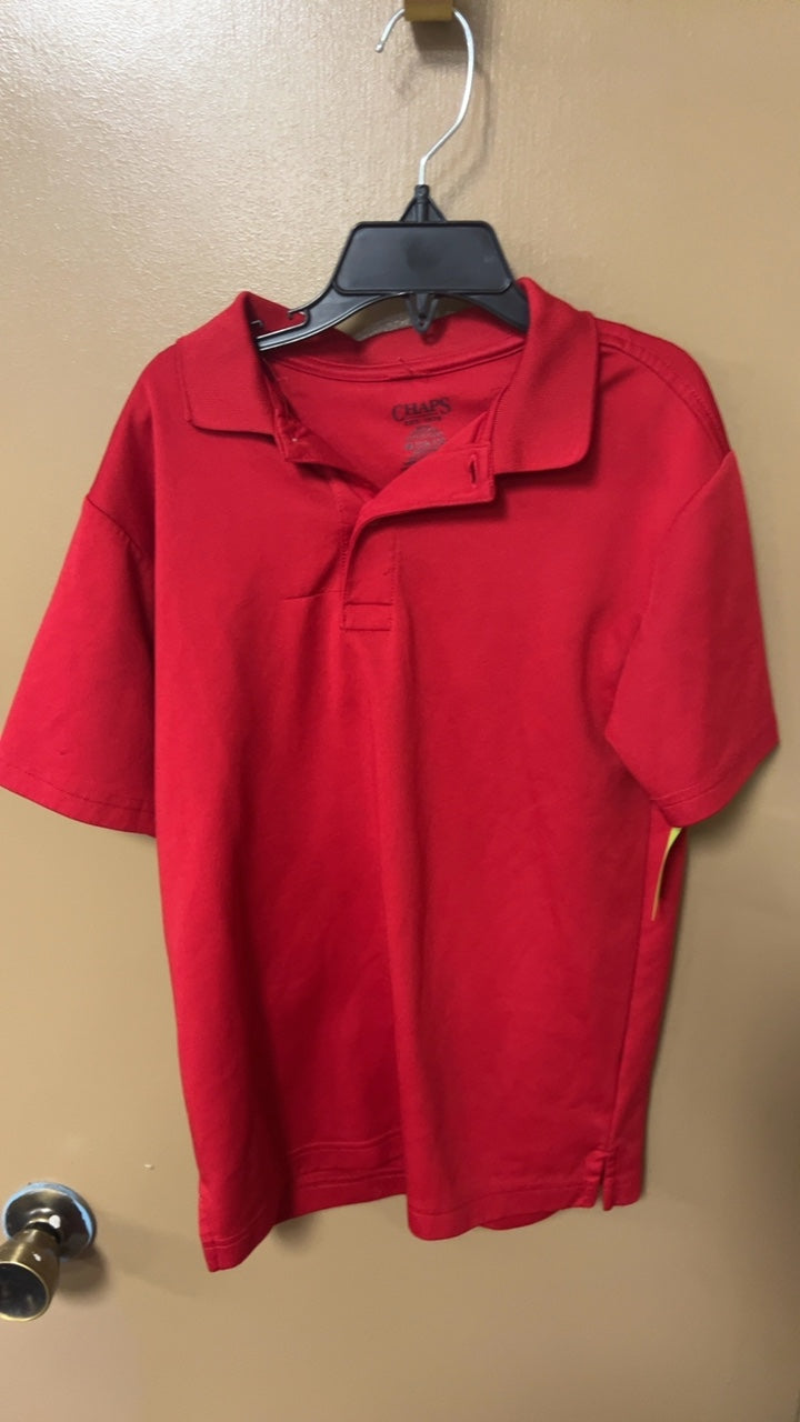 Chaps Polo Shirt YOUTH 10/12 Red