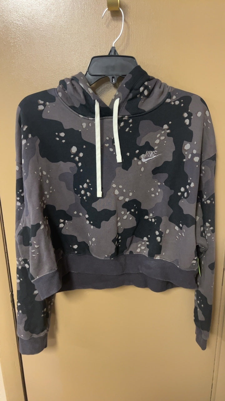 Nike Hoodie Medium Gray and Black camo pattern